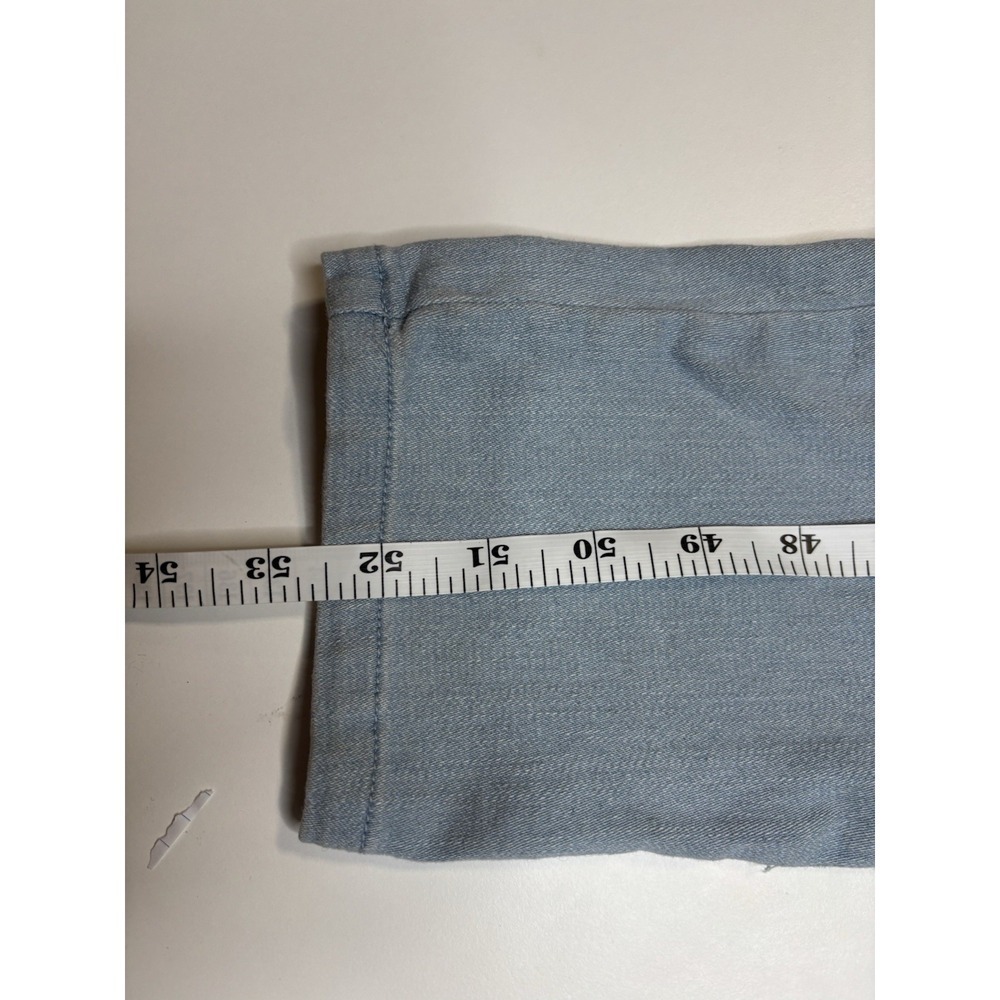 Haute Monde Blue Denim Button Front Short Sleeve Jumpsuit Size Medium - Picture 6 of 8